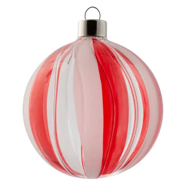 Candy Cane Striped Glass Ornament