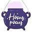 "Hocus Pocus" Cauldron-Shaped Halloween Hanging Sign