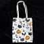 Spooky Cat and Pumpkin Print Halloween Polycotton Tote Bag