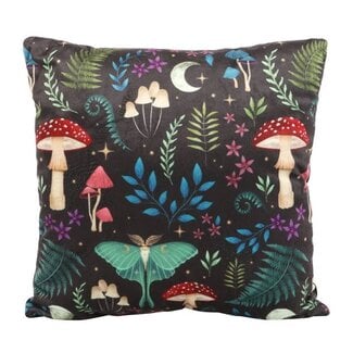 Square Dark Forest Print Cushion