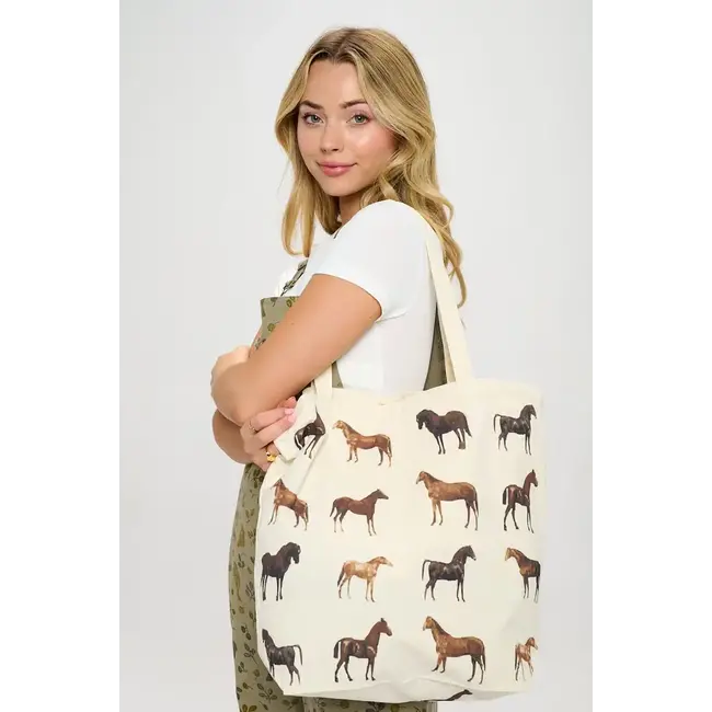 Horse Print Tote Bag