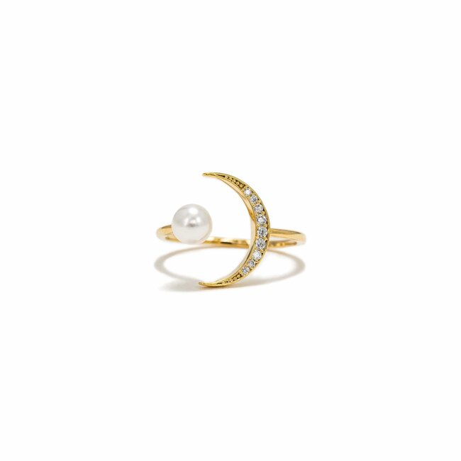 Lover’s Tempo Neptune Pearl Moon Ring - Adjustable