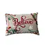 Embroidered Believe Lumbar Pillow