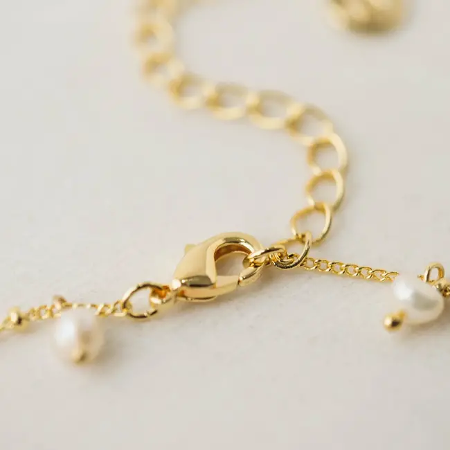 Lover’s Tempo Dot Pearl Necklace - Gold
