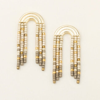 Scout Chromacolor Miyuki Rainbow Fringe Earring - Pewter Multi/Gold