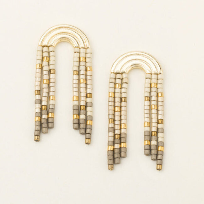 Scout Chromacolor Miyuki Rainbow Fringe Earring - Pewter Multi/Gold