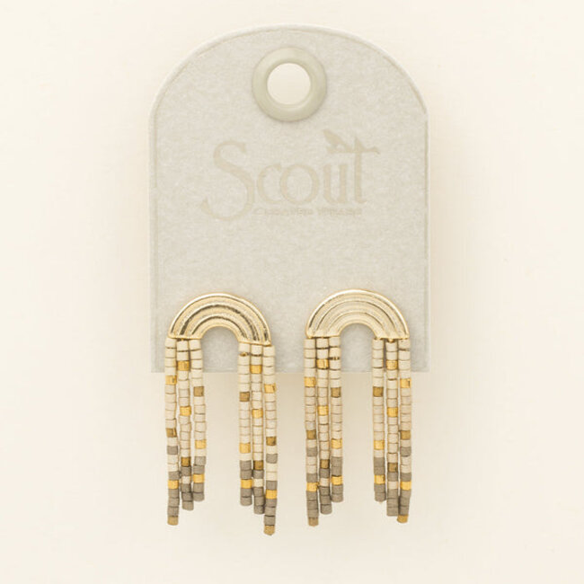 Scout Chromacolor Miyuki Rainbow Fringe Earring - Pewter Multi/Gold