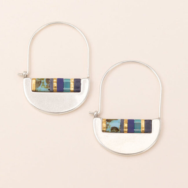 Scout Good Karma Miyuki Crescent Hoop - Cobalt/Silver