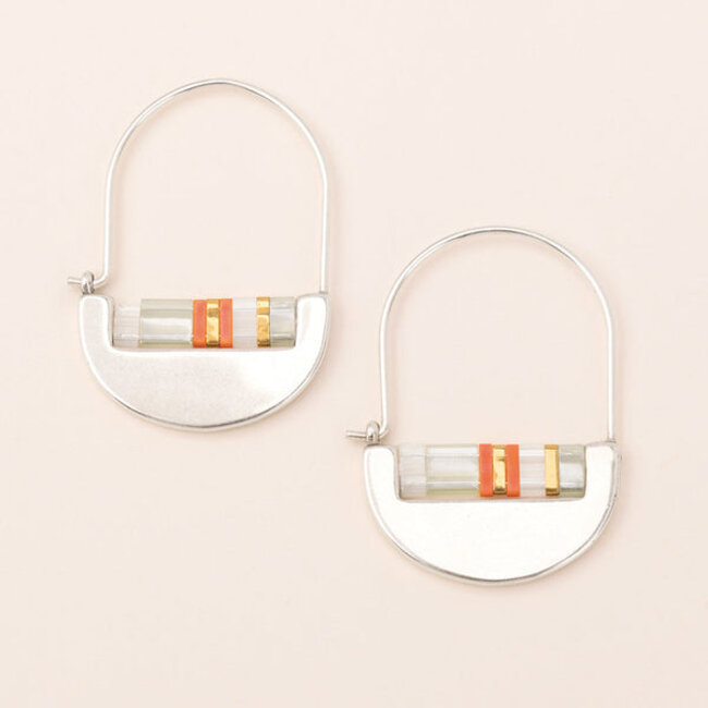 Scout Good Karma Miyuki Crescent Hoop - Mist/Salmon/Silver