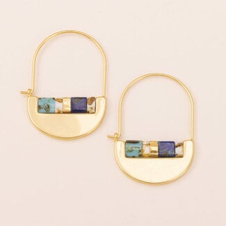 Scout Good Karma Miyuki Crescent Hoop - Indigo/Gold