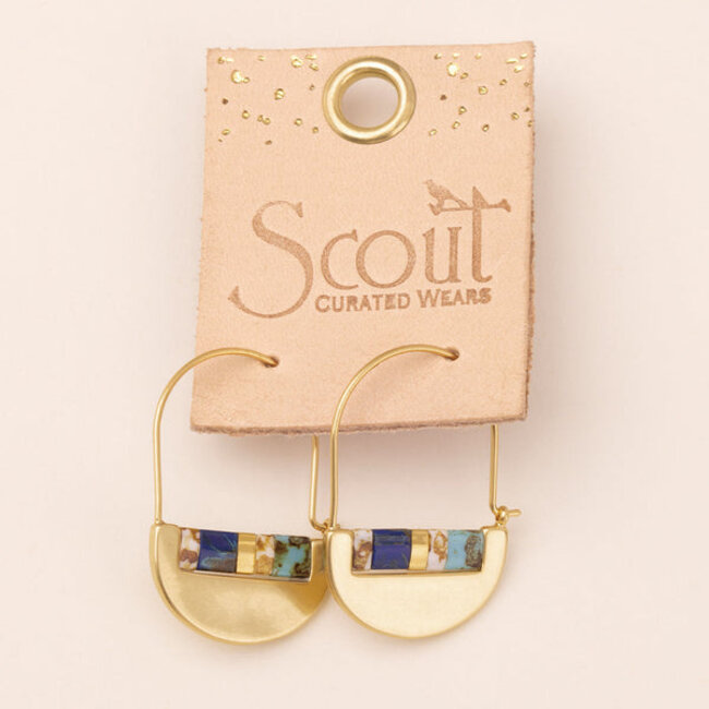 Scout Good Karma Miyuki Crescent Hoop - Indigo/Gold