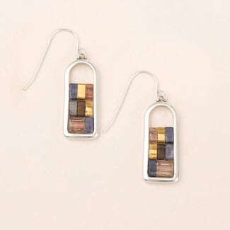 Scout Good Karma Miyuki Frame Earring - Gunmetal/Silver