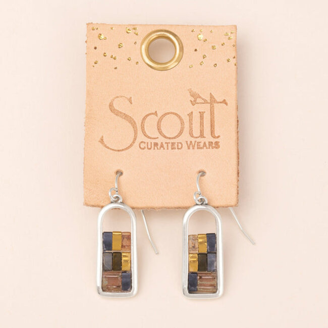 Scout Good Karma Miyuki Frame Earring - Gunmetal/Silver