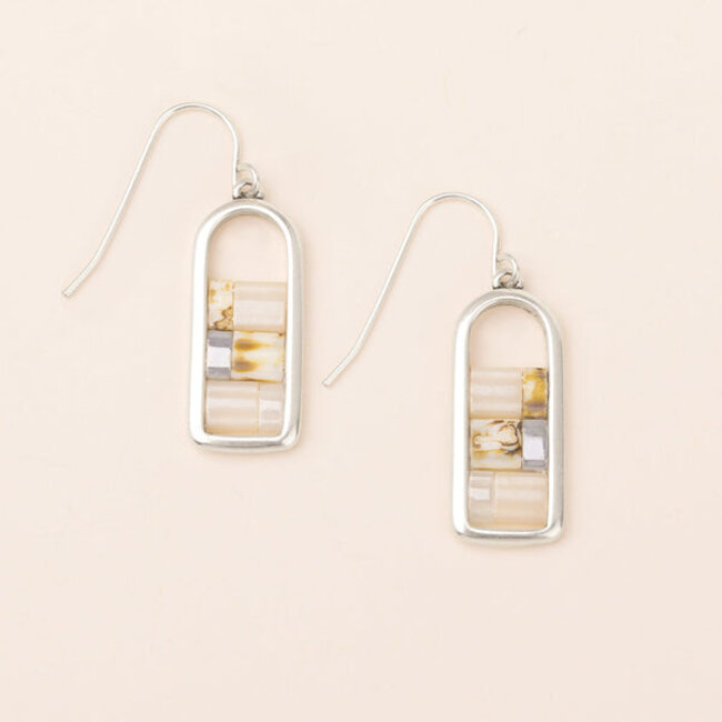 Scout Good Karma Miyuki Frame Earring - Ivory/Silver