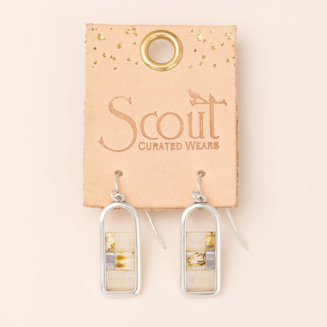 Scout Good Karma Miyuki Frame Earring - Ivory/Silver