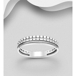Sterling Sterling Oxidized Layered Ring