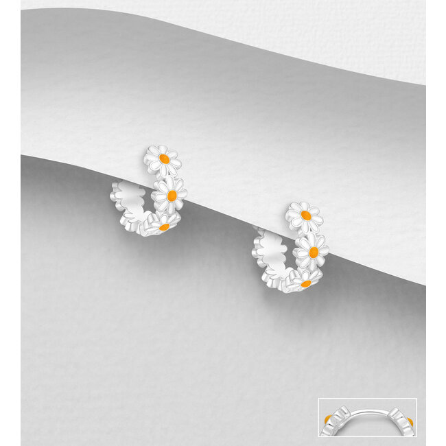 Sterling Sterling Daisy Chain Hoops