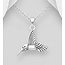Sterling Sterling Oxidized Hummingbird Necklace