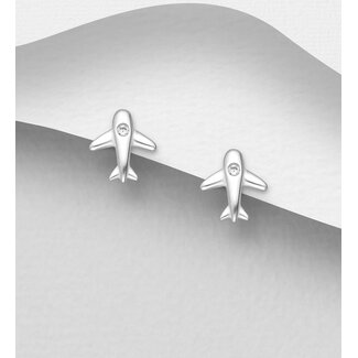 Sterling Sterling Silver Airplane Earrings