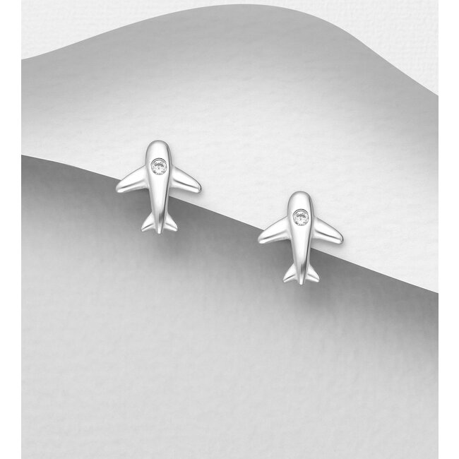 Sterling Sterling Silver Airplane Earrings