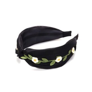 E&S Accessories Knotted Headband With Felted Flowers