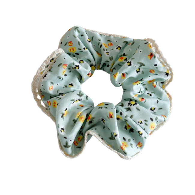 E&S Accessories Flower Scrunchie With Lace (more colours)
