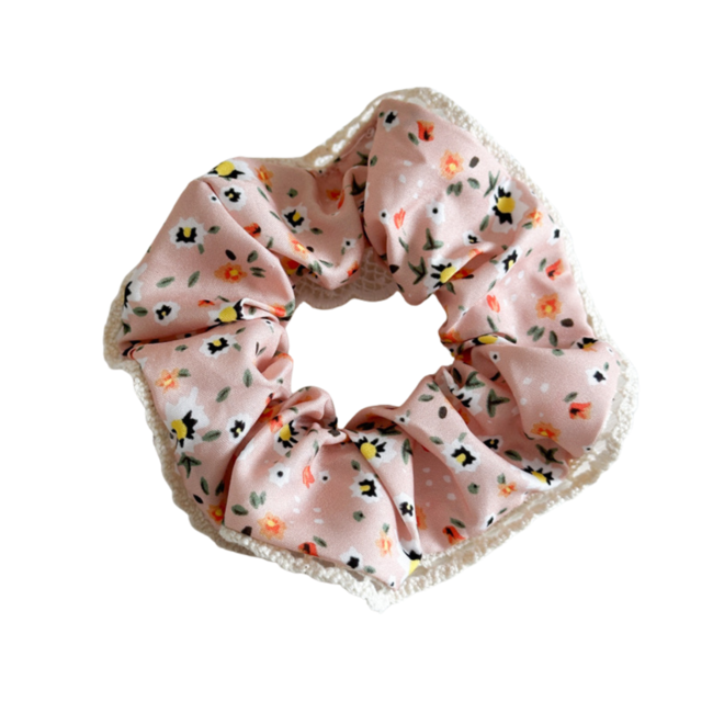 E&S Accessories Flower Scrunchie With Lace (more colours)