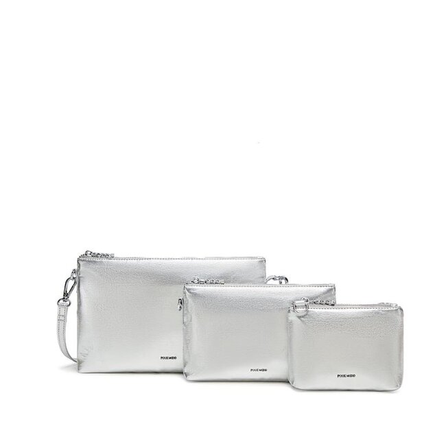 Pixie Mood Drea Pouch Set Silver Nylon