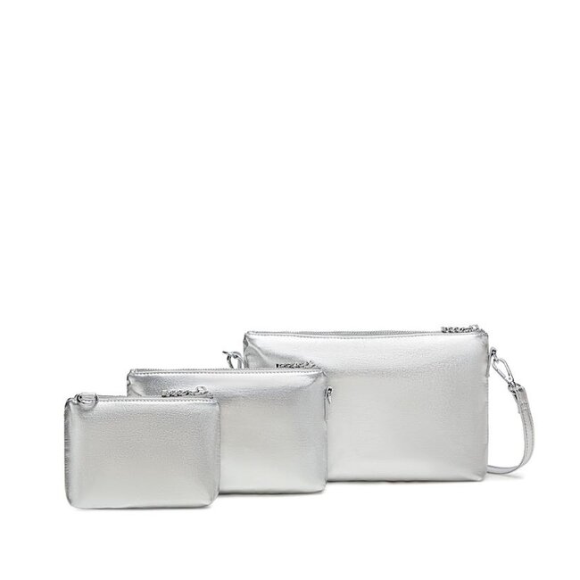 Pixie Mood Drea Pouch Set Silver Nylon