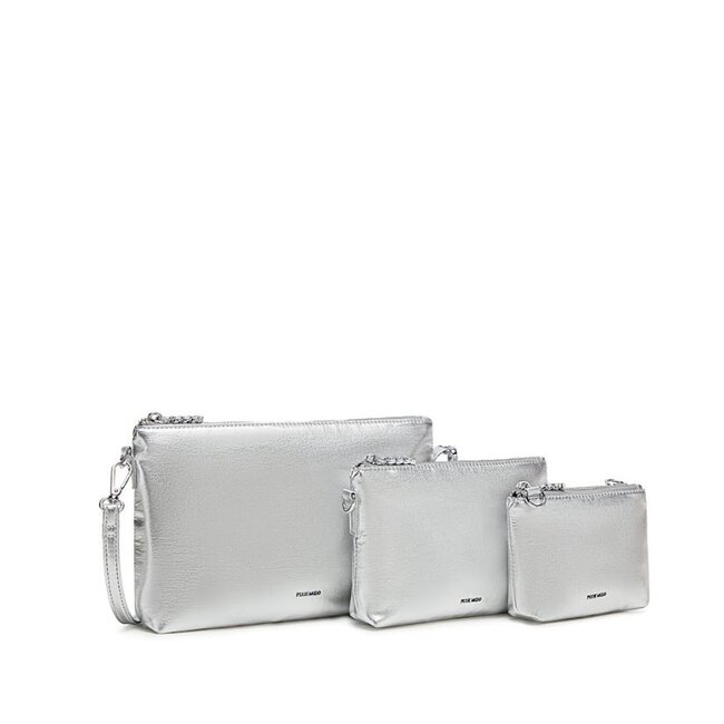 Pixie Mood Drea Pouch Set Silver Nylon