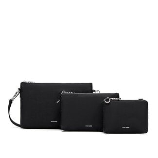 Pixie Mood Drea Pouch Set Black Nylon