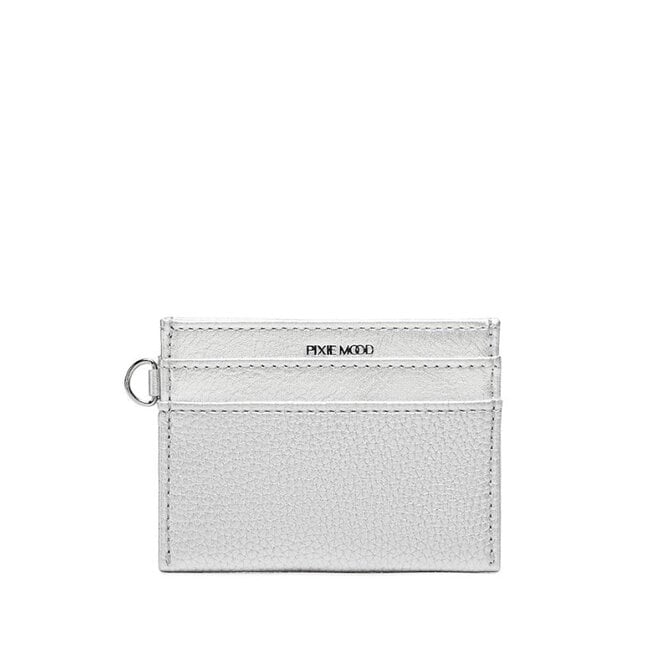 Pixie Mood Alex Card Holder Silver Pebbled