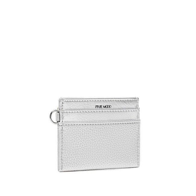 Pixie Mood Alex Card Holder Silver Pebbled