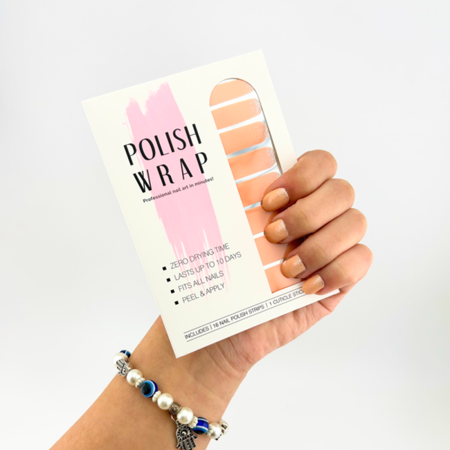 Polish Wrap Nail Polish Strips - Sparkling Peach