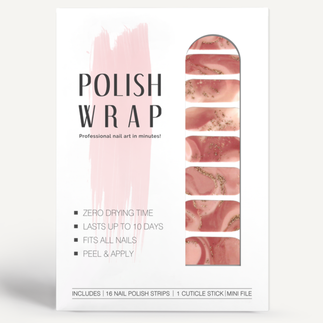 Polish Wrap Nail Polish Strips - Marble Pink