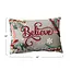 Embroidered Believe Lumbar Pillow