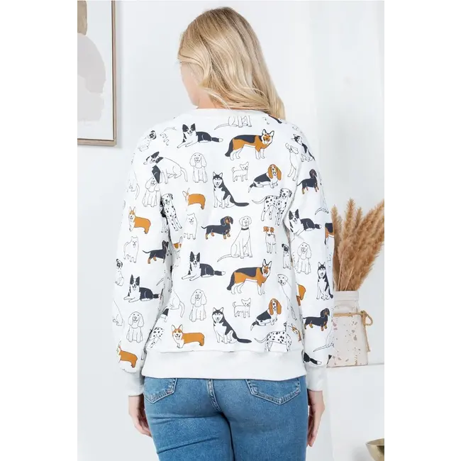 Variety of Dog Print Sweatshirt
