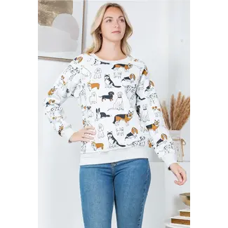 Variety of Dog Print Sweatshirt