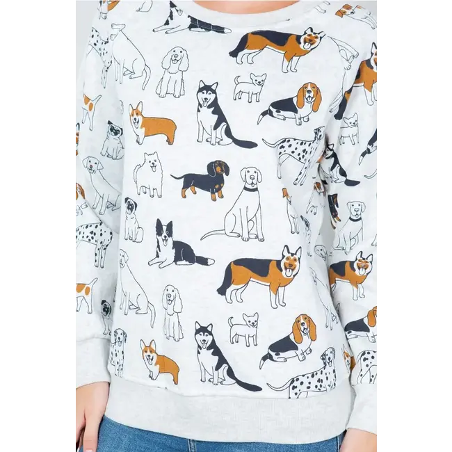 Variety of Dog Print Sweatshirt