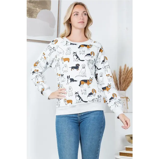 Variety of Dog Print Sweatshirt