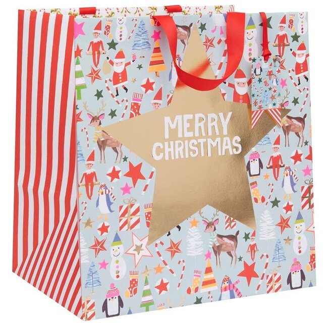 Bag Deep Shopper Kids Icons Blue