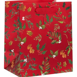 Bag Mini Merry Christmas Foliage Red