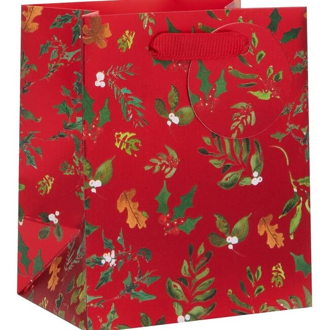 Bag Mini Merry Christmas Foliage Red