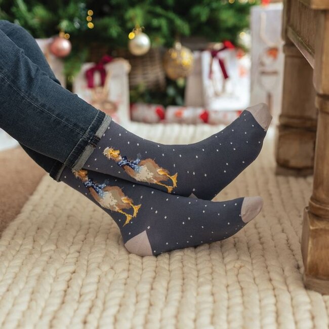 Wrendale Men’s Bamboo Christmas Sock - Duck