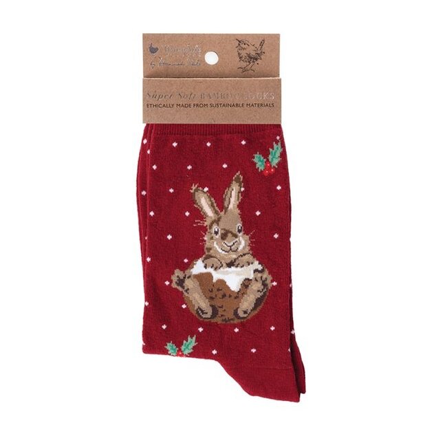 Wrendale Women’s Bamboo Christmas Socks - Rabbit