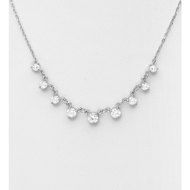 Sterling Sterling & Cubic Zirconia Drop Necklace