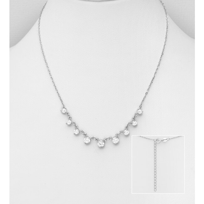 Sterling Sterling & Cubic Zirconia Drop Necklace