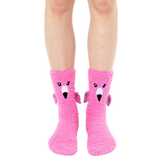Fuzzy Flamingo Crew Sock
