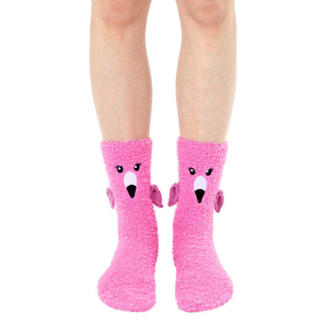 Fuzzy Flamingo Crew Sock