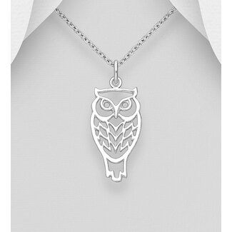 Sterling Sterling Silver Owl Necklace
